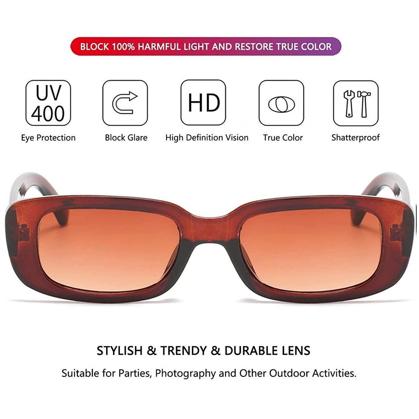 Unisex Square Frame Sunglasses